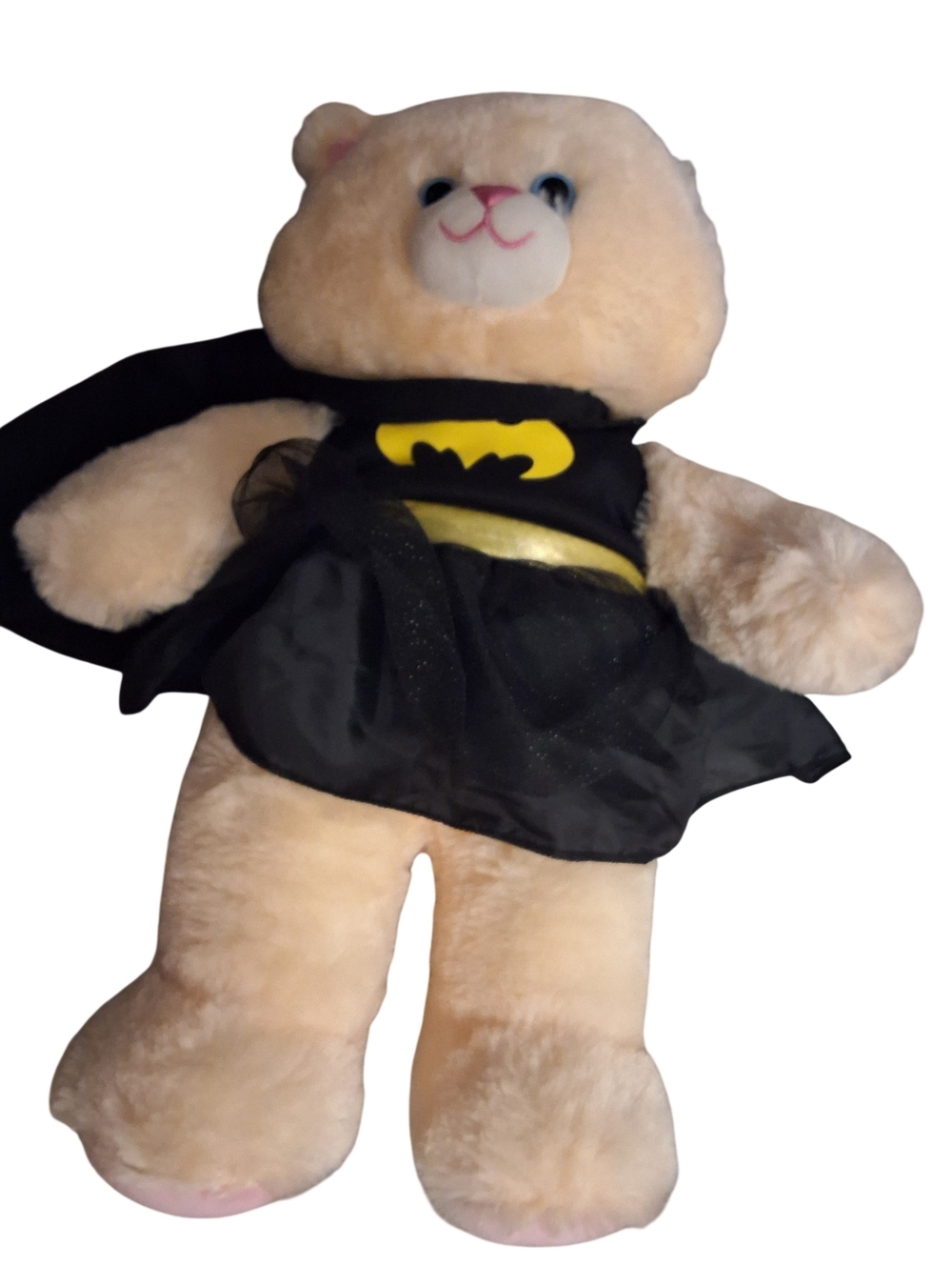 Build A Bear Cream Cat Kitty Plush Blue Eyes Batgirl Superhero Outfit 2017